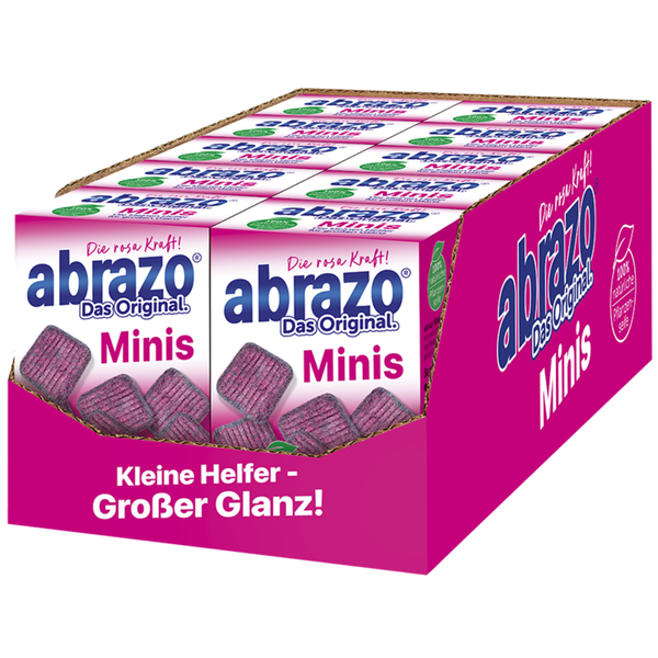 Vorratspackung abrazo Minis Reinigungskissen aus Stahlwolle mit 100 Prozent natürlicher Pflanzenseife.