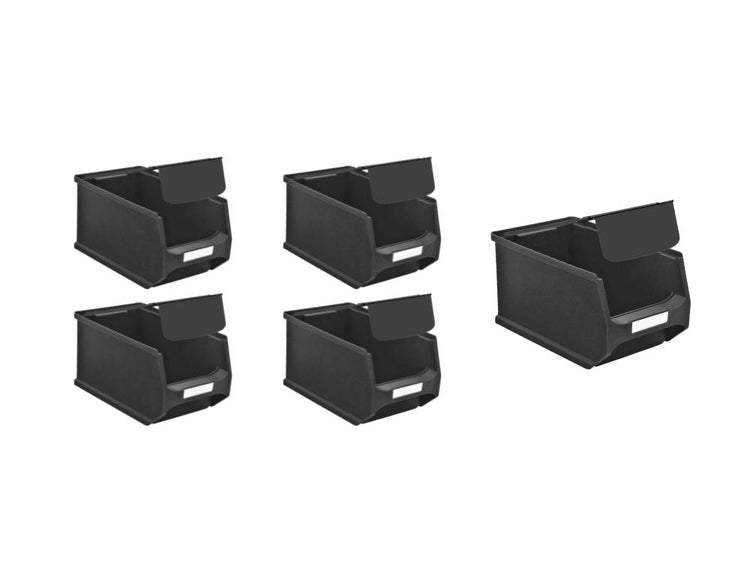 PROREGAL SparSet 5 x Leitfähige Sichtlagerbox 3.0 Mit Abdeckung HxBxT 12,5 x 14,5 x 23,5 cm 2,8 Liter ESD Sichtlagerbehälter Sichtlagerkasten