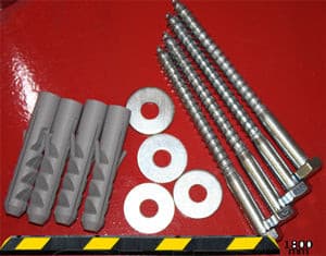 Befestigungsset Schrauben für UvV WHEEL Parkplatzbegrenzung Parkstopper / 180 cm