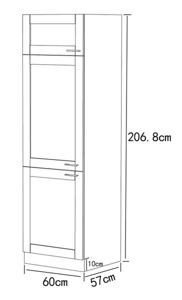 Küchenschrank B. 60 cm Hochschrank Küche Colura