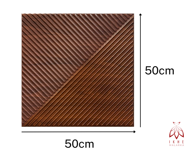 Dekorplatte, 50 mal 50 Zentimeter, mit gerilltem Muster