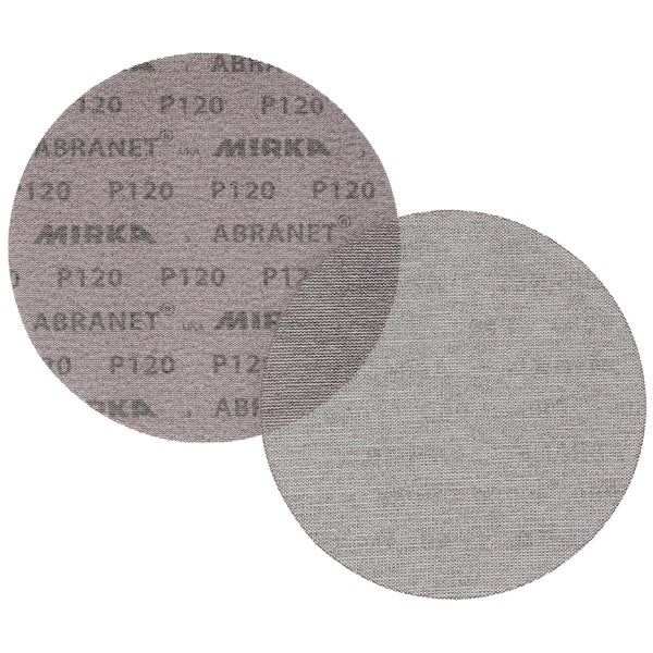 Mirka Abranet Netz-Schleifscheiben Ø 225 mm Klett / Korn P120 / 25 Stk / zum Schleifen von Holz, Spachtel, Lack, Kunststoff / 5422302512