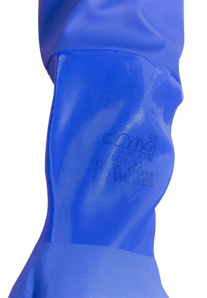 lange PVC Schutzhandschuhe Gummihandschuhe mit Armstulpen - Gr. 10