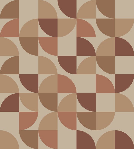 Grafisches Tapetenmuster mit Halbkreisen und Quadraten