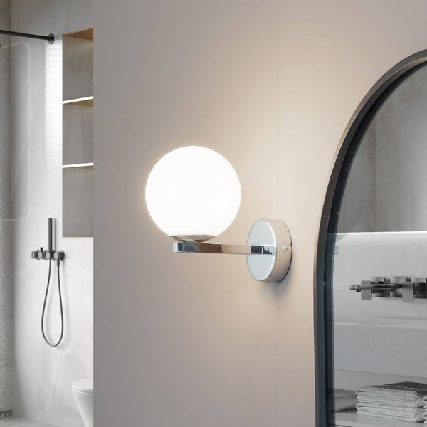 Lucande Wandleuchte, Wandlampe Bad Bidolo (spritzwassergeschützt in Chrom aus Metall (1 flammig G9) - Wandleuchten Spiegelleuchte Badezimmer Wandbeleuchtung Badezimmerleuchte