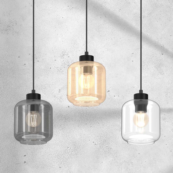 Pendelleuchte Hängeleuchte Arvada Mix 3 x E27 Metall + Glas 60 cm 11166