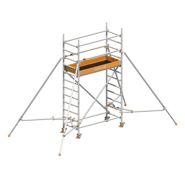 Layher Fahrgerüst mit Leiter und Arbeitswanne