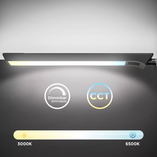 Klemmlampe - 9W, 880lm, LED, mit Stecker, dimmbar, CCT, schwarz