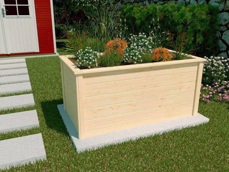 weka Pflanzkasten Hochbeet aus Holz, 133 x 72 , 19 mm natur, Steck-/Schraubsystem