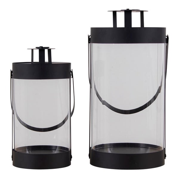 Bondi Lampe Laterne Satz von 2 schwarz. 15 X 15 X 32 cm