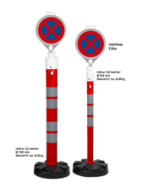 Hinweisschild Kunststoff Gewinde UvV-Flexipfosten, ECO Leitkegel, Kettenpfosten / Dreieck