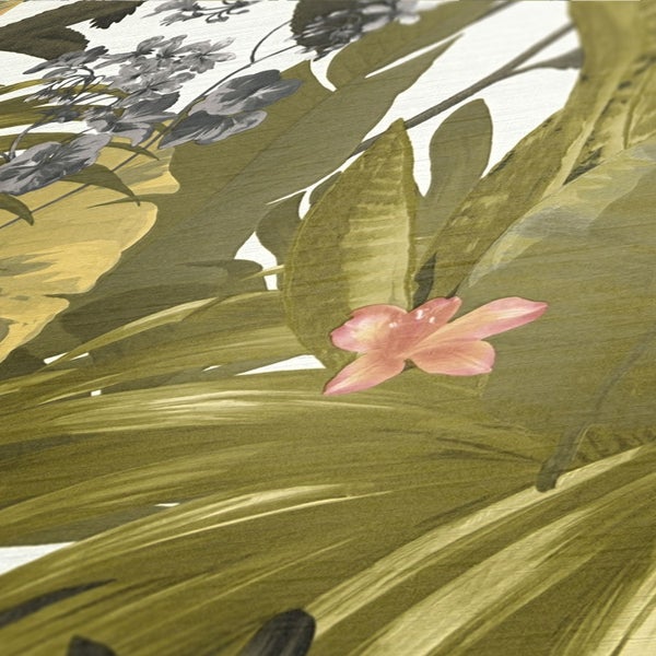 Tapete mit Blumen- und Blättermuster