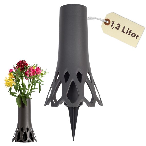 Blumenvase mit Erdspieß und einem Fassungsvermögen von 1,3 Liter