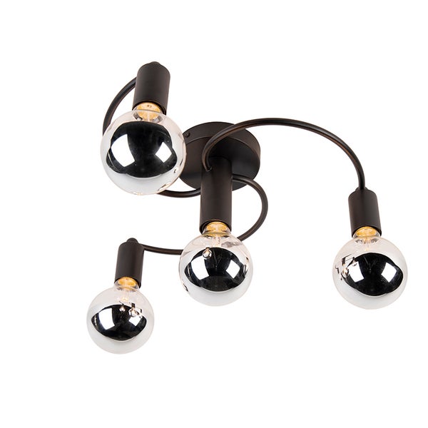 Deckenleuchte mit vier Leuchtenarmen und runden Lampenschirmen