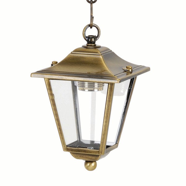 Hängelaterne im Antik-Design mit klaren Glasscheiben