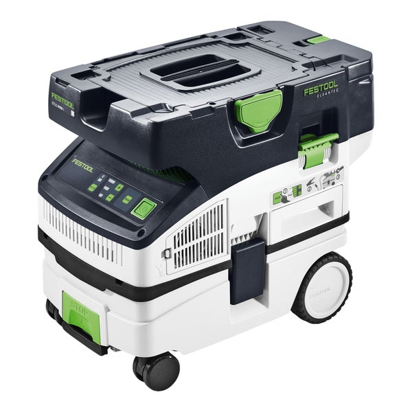 Festool Akku-Absaugmobil CTLC MINI I Cleantec mit Rollen und Tragegriff.