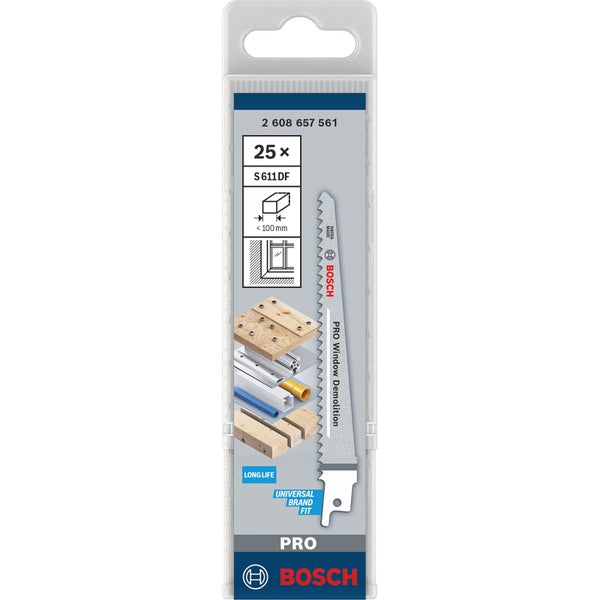 Bosch PRO Window Demolition S611DF Blatt 1,25 x 19 x 150 mm 25-tlg. - 2608657561
