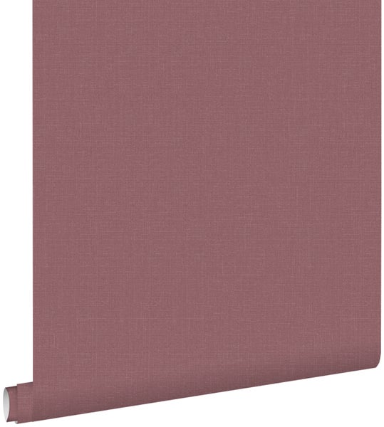 ESTAhome Tapete Leinen-Optik Burgunderrot - 53 cm x 10.05 m - 148744