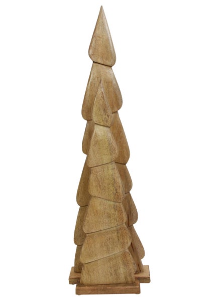 Dekorative Tanne aus Holz auf Holzsockel