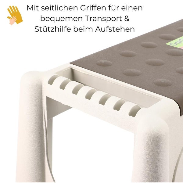 Kniebank 2in1 Kniekissen Garten Bank Sitzhocker Gartenkniebank Stauraum Kniehocker Gartenarbeit Gartenhocker mit Aufstehhilfe