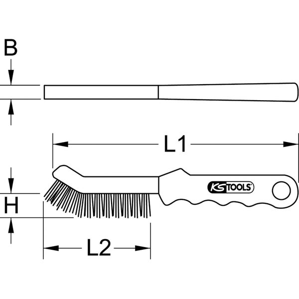 KS TOOLS Stahldraht-Bremssattel-Drahtbürste 2-reihig - 201.2320
