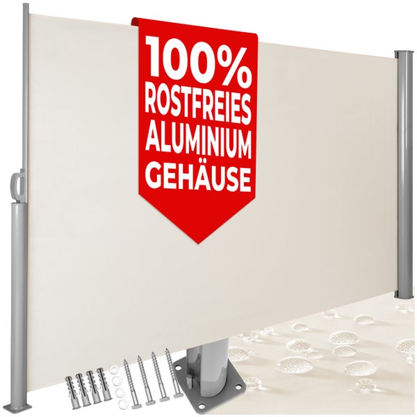 Seitenmarkise tectake  200 x 300 cm aus Aluminium beige