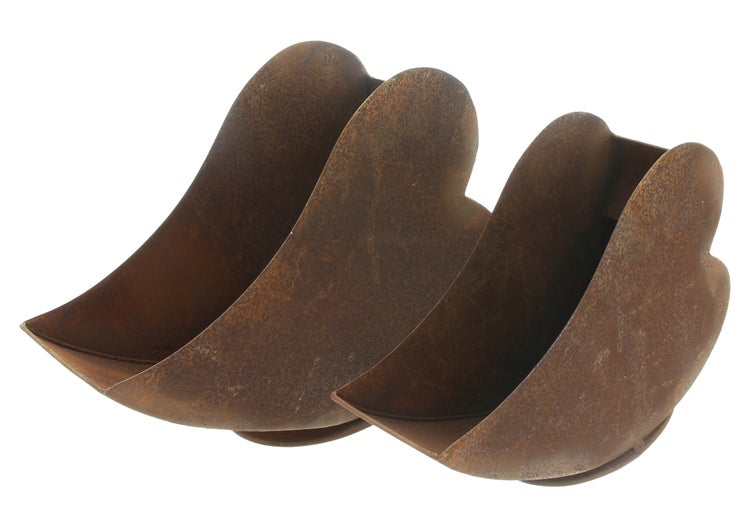 FRANK FLECHTWAREN|Pflanzer Herzen, 2er Set, 26 x 8 x 19 cm, 29 x 11 x 22 cm, METALL
