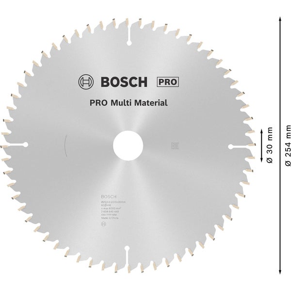 Bosch Pro Multi Material Kreissägeblatt, 254 Millimeter Durchmesser
