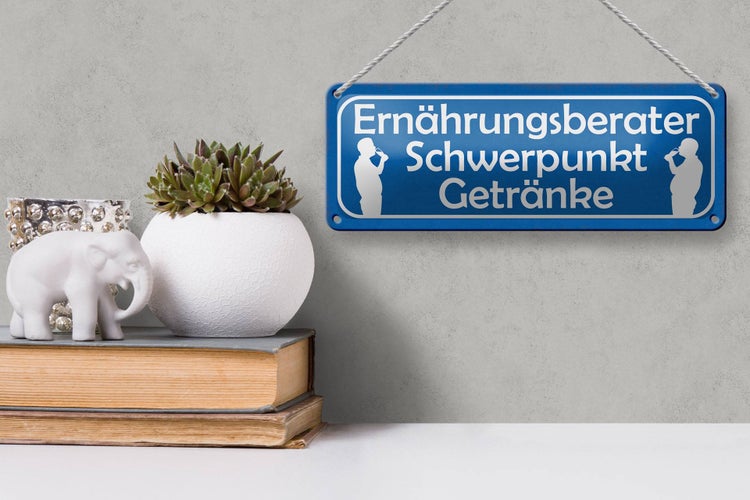 Blechschild Spruch 27x10cm Ernährungsberater Getränke Bier Dekoration