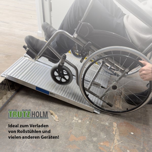TRUTZHOLM Rollstuhlrampe klappbar 91 cm Traglast 272 kg Alu grau Auffahrrampe