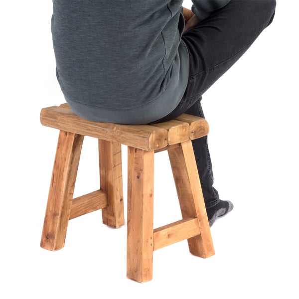 Sitzhocker Rustic Teakholz massiv 08 honigfarben gewachst