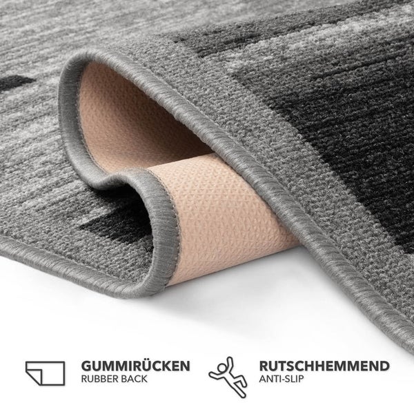 Detailansicht einer Fußmatte mit Gummirücken und rutschhemmender Oberfläche