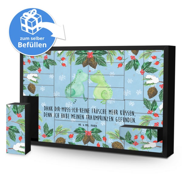 Mr. & Mrs. Panda Befüllbarer Adventskalender Frosch Liebe - Blau Pastell