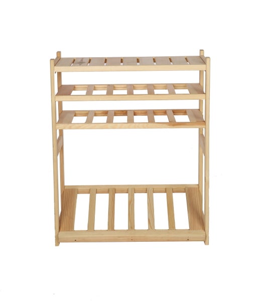 PROREGAL Getränkekisten- & Weinregal SPREEWALD HxBxT 86x70x33cm 12 Flaschen auf 2 Ebene + 1 Ebene für Kisten + Ablage Massives Kiefernholz Natur