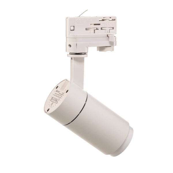 Weißer LED-Stromschienenstrahler von Arcchio in zylindrischer Form für Innenräume.
