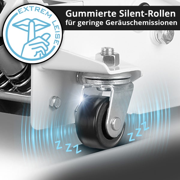 Gummierte, geräuscharme Rollen zur Reduzierung der Geräuschentwicklung