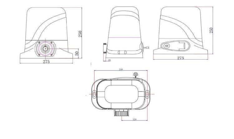 Schiebetor 5m VEYMONT H.140cm Aluminium + TANKER C600 Motorisierung