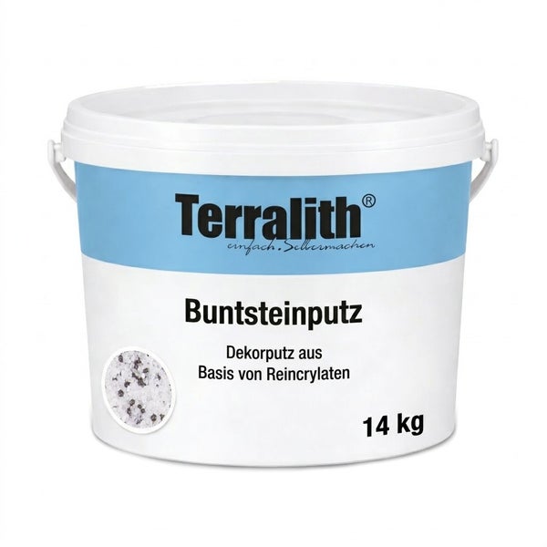 Terralith Buntsteinputz, Dekorputz auf Basis von Reinacrylaten, 14 Kilogramm Eimer.