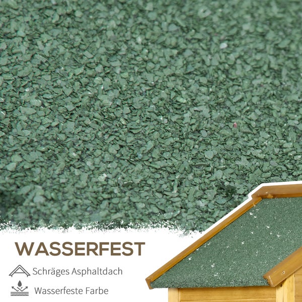 Outsunny Gartenschrank Holz, Geräteschuppen wetterfest 79x49x191,5cm, Gerätehaus mit Doppeltür, Satteldach, Geräteschrank mit Böden, Werkzeugschrank Gartenschuppen für Garten, Terrasse, Naturholz