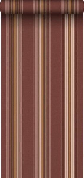 Sanders und Sanders Tapete Streifen Burgunderrot und Beige - 53 cm x 10 m - 640543