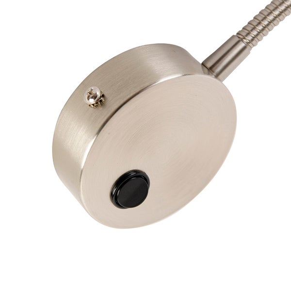 Detailansicht einer Leuchte mit Schalter und flexiblem Arm