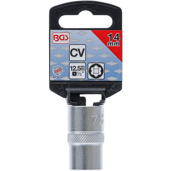 BGS Steckschlüssel-Einsatz Super Lock Antrieb Innenvierkant 12,5 mm (1/2) SW 14 mm - 2414