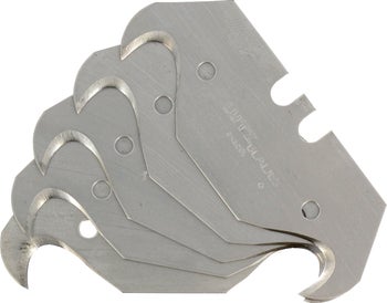 Set mit fünf Hakenklingen aus Metall für Teppichmesser