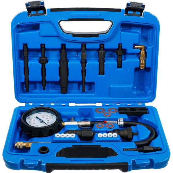 Kompressionsdruckprüfer-Satz im blauen Koffer