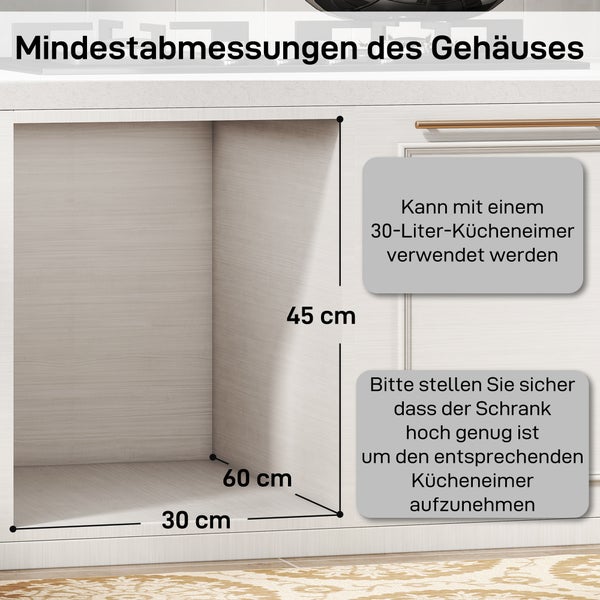 Auszugabfalleimer unter der Spüle im Küchenschrank