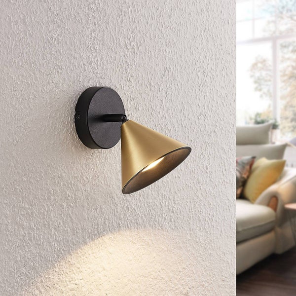 Wandleuchte mit konischem Lampenschirm aus Metall