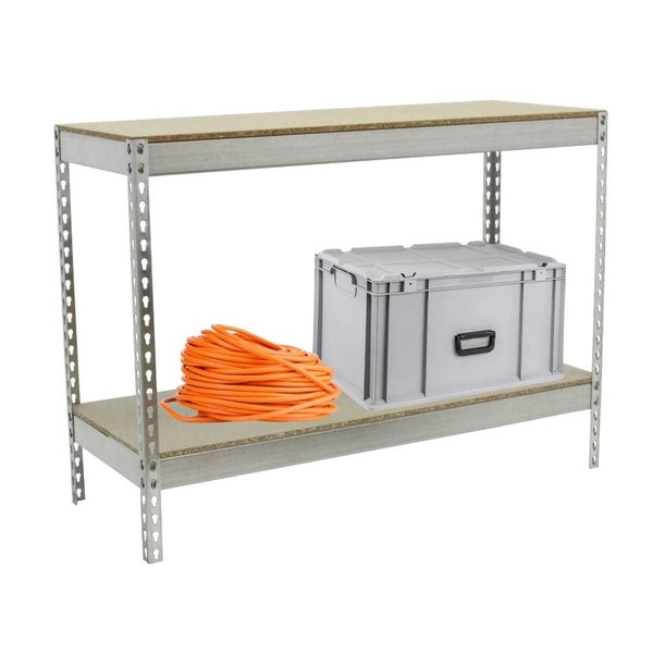 Schwerlastregal MINI WOOD YETI TWO | HxBxT 90x120x45cm | Fachlast 400kg | Verzinkt