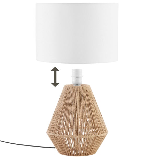 tectake Lignea Lux Tischleuchte Lignea Lux aus Jute im Boho-Stil, 60W 32 x 45 cm natur