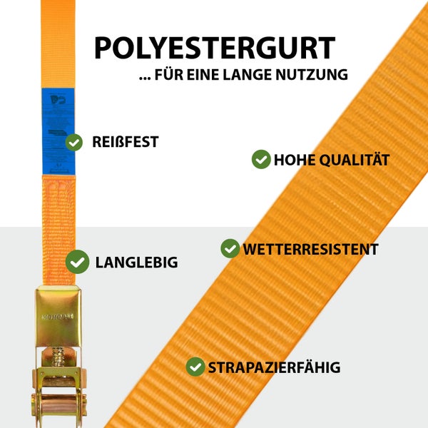 Polyesterspanngurt mit Ratsche, gekennzeichnet als reißfest, langlebig, wetterresistent, strapazierfähig und von hoher Qualität