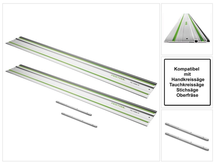 Festool FS 1080/2 Set 2x Führungsschiene 1080 mm ( 2x 491504 ) + 2x Verbindungsstück FSV ( 2x 482107 )